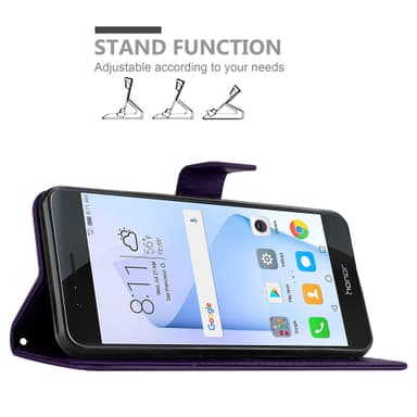 Honor 8 / 8 PREMIUM Plånboksfodral Skal (Lila)