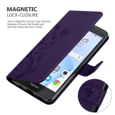 Honor 8 / 8 PREMIUM Plånboksfodral Skal (Lila)