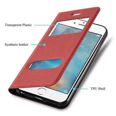 iPhone 6 / 6S Plånboksfodral Skal (Röd)