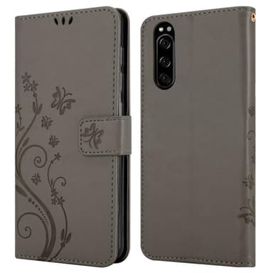 Sony Xperia 5 Plånboksfodral Skal (Grå)