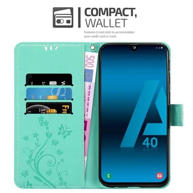 Samsung Galaxy A40 Plånboksfodral Skal (Turkos)