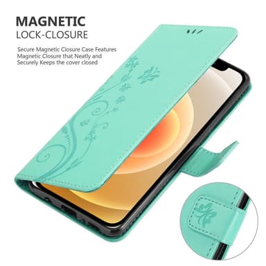 iPhone 12 MINI Plånboksfodral Skal (Turkos)