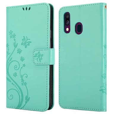 Samsung Galaxy A40 Plånboksfodral Skal (Turkos)