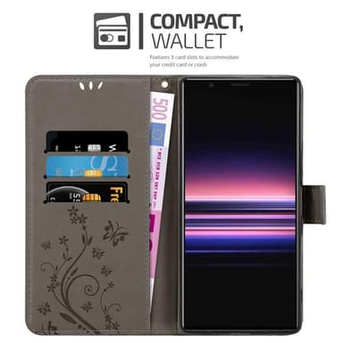 Sony Xperia 5 Plånboksfodral Skal (Grå)