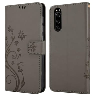 Sony Xperia 5 Plånboksfodral Skal (Grå)