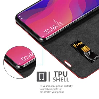 Oppo FIND X Skal Fodral Case (Röd)