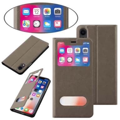 iPhone XR Plånboksfodral Skal (Brun)