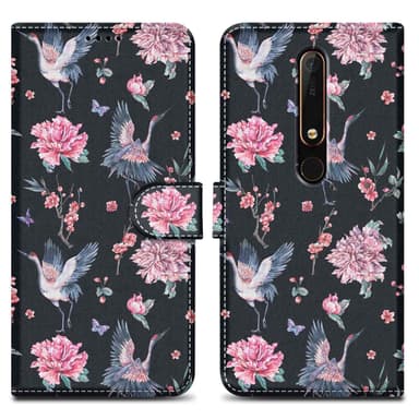 Nokia 6.1 Plånboksfodral Skal (Svart)