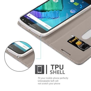 Motorola MOTO X STYLE Plånboksfodral Skal (Grå)