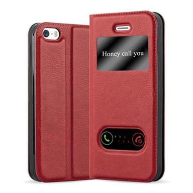 iPhone 5 / 5S / SE 2016 Plånboksfodral Skal (Röd)