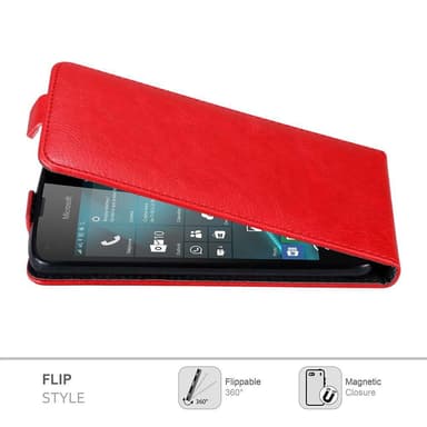 Nokia Lumia 550 Flipfodral Skal (Röd)