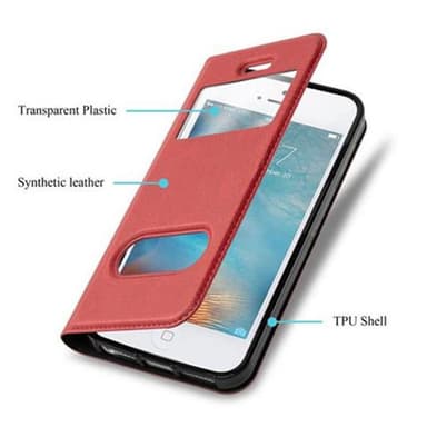 iPhone 5 / 5S / SE 2016 Plånboksfodral Skal (Röd)