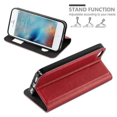 iPhone 5 / 5S / SE 2016 Plånboksfodral Skal (Röd)