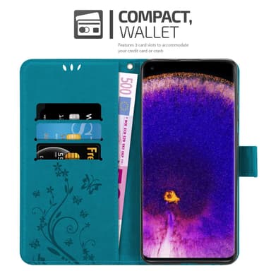 Oppo FIND X5 PRO Plånboksfodral Skal (Blå)