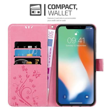 iPhone X / XS Plånboksfodral Skal (Rosa)
