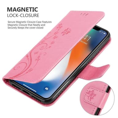 iPhone X / XS Plånboksfodral Skal (Rosa)