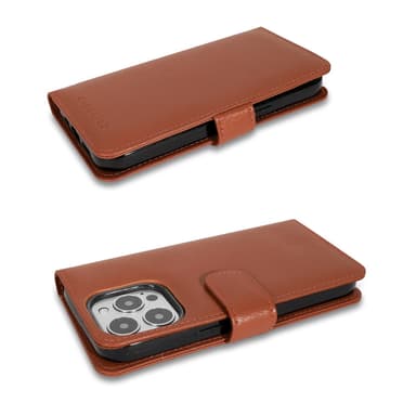 iPhone 13 PRO Plånboksfodral Skal (Brun)