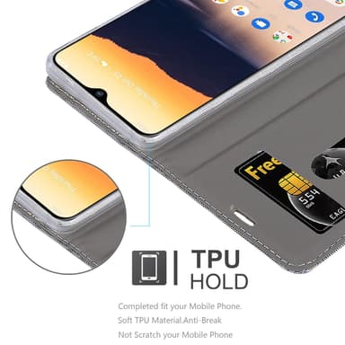Nokia 2.3 Plånboksfodral Skal (Grå)
