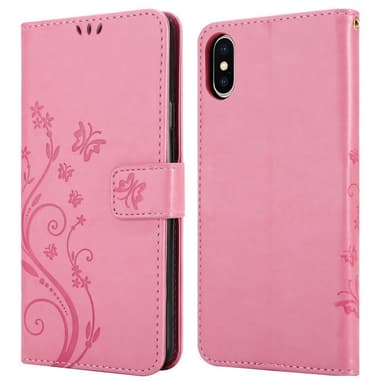 iPhone X / XS Plånboksfodral Skal (Rosa)