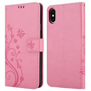 iPhone X / XS Plånboksfodral Skal (Rosa)