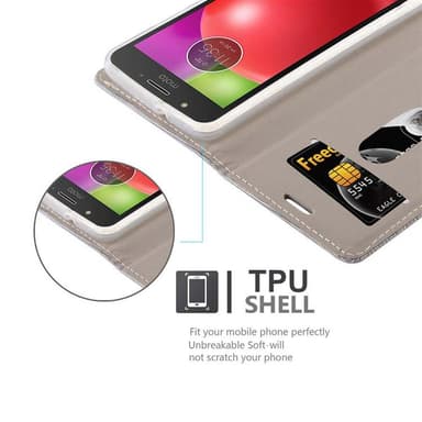 Motorola MOTO E4 Plånboksfodral Skal (Grå)