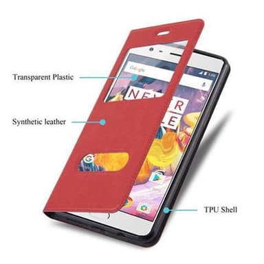 OnePlus 3 / 3T Plånboksfodral Skal (Röd)