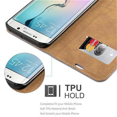 Samsung Galaxy S6 EDGE Plånboksfodral Skal (Grå)
