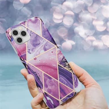 iPhone 12 / 12 PRO Plånboksfodral Skal (Lila)