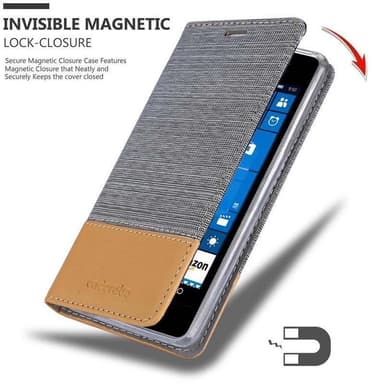 Nokia Lumia 550 Plånboksfodral Skal (Grå)