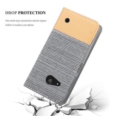 Nokia Lumia 550 Plånboksfodral Skal (Grå)