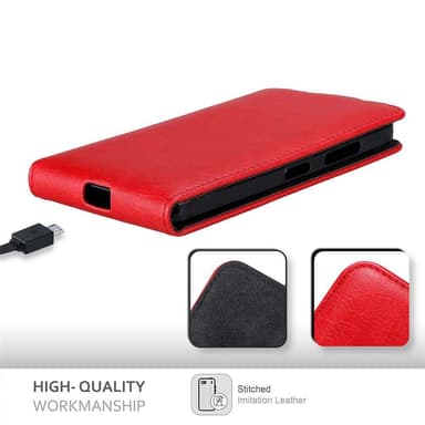 Nokia Lumia 640 Flipfodral Skal (Röd)