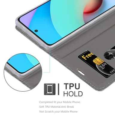 Xiaomi RedMi 10 Plånboksfodral Skal (Grå)