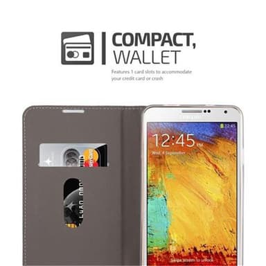 Samsung Galaxy NOTE 3 Plånboksfodral Skal (Grå)