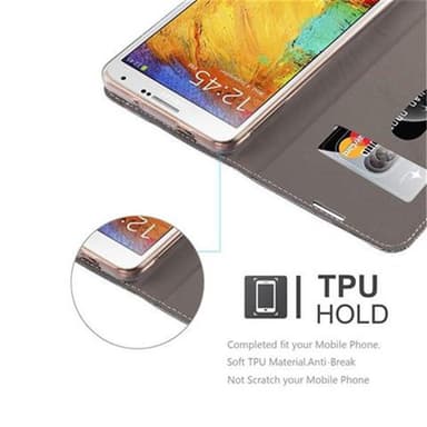 Samsung Galaxy NOTE 3 Plånboksfodral Skal (Grå)