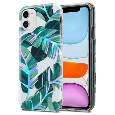 iPhone 11 Fodral Skal Blommor (Vit)