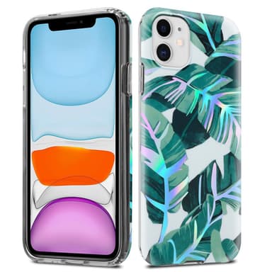iPhone 11 Fodral Skal Blommor (Vit)