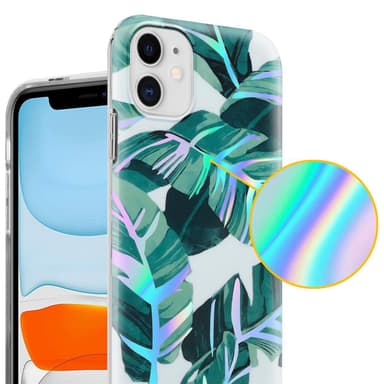 iPhone 11 Fodral Skal Blommor (Vit)