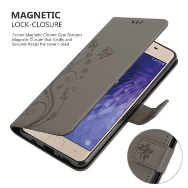 Samsung Galaxy J3 2018 Plånboksfodral Skal (Grå)