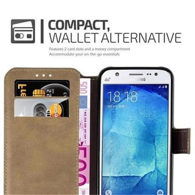 Samsung Galaxy J5 2015 Plånboksfodral Skal (Brun)