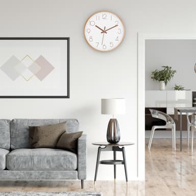 Väggklocka i30,5 cm diameter Klocka (rosé guld - vit)