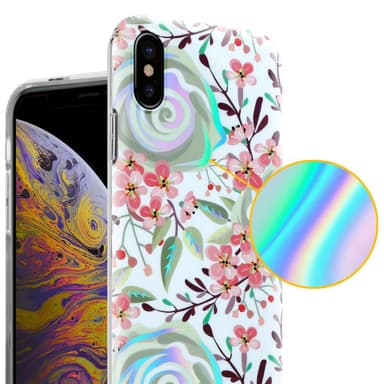 iPhone XS MAX Fodral Skal Blommor (Vit)