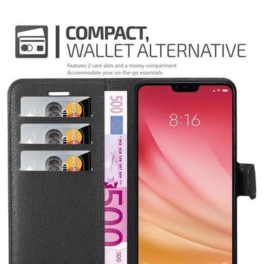 Xiaomi Mi 8 LITE Plånboksfodral Skal (Svart)