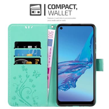 Oppo A53s Plånboksfodral Skal (Turkos)