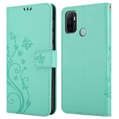 Oppo A53s Plånboksfodral Skal (Turkos)