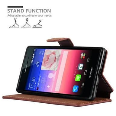 Huawei ASCEND P7 Plånboksfodral Skal (Brun)