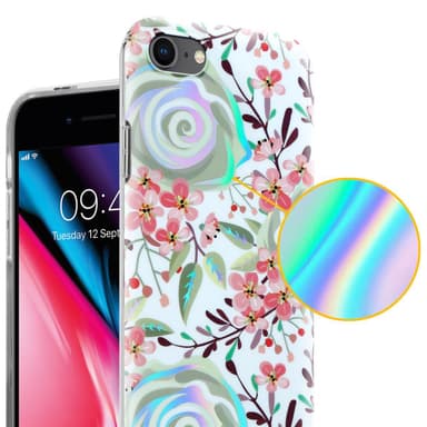 iPhone 7 / 7S / 8 / SE 2020 Fodral Skal Blommor (Vit)