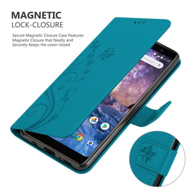 Nokia 7 PLUS Plånboksfodral Skal (Blå)