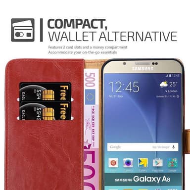 Samsung Galaxy A8 2015 Plånboksfodral Skal (Röd)