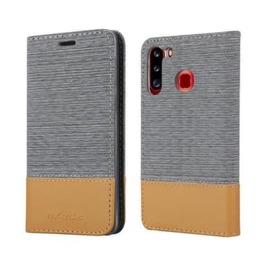 Samsung Galaxy A21 Plånboksfodral Skal (Grå)