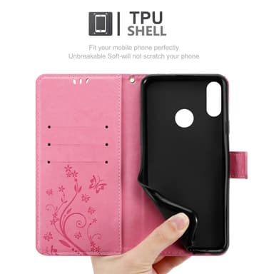 Huawei Y9 2019 Plånboksfodral Skal (Rosa)
